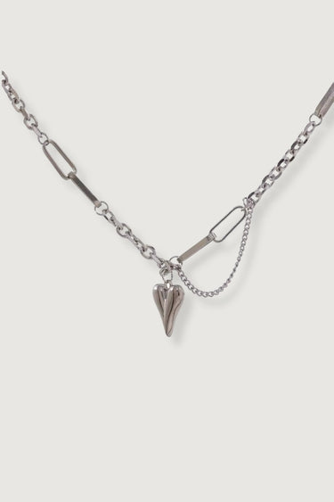 CUPID HEART CHAIN NECKLACE SILVER - STUDIO JO STORE
